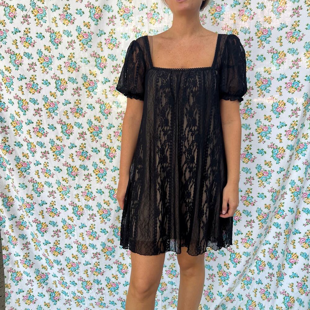 Kitty black lace mini dress size small